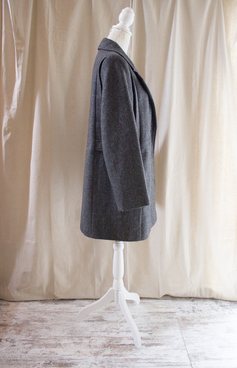 Vintage 1990s Herringbone Wool Coat image 4