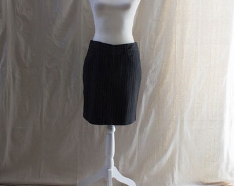 Vintage Y2K Black Pinstripe Mini Skirt