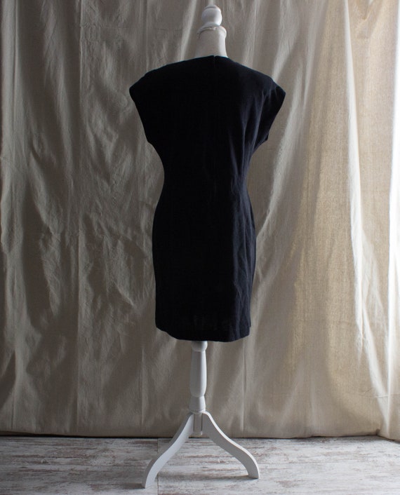 Vintage 1980s Sleeveless Black Knit Dress - image 3