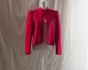 Vintage 1980s Red pleated Front Blazer