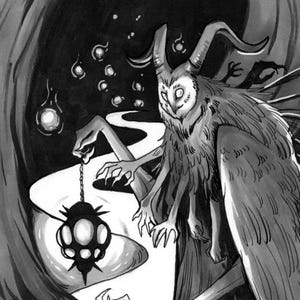 Lantern Forest Fairy fantasy art print - 8.5x11 inch