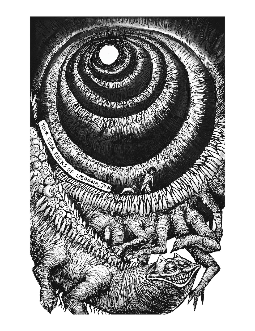 ガーフィールド 伊藤潤二 ホラー アートプリント - 8.5 x 11 インチ