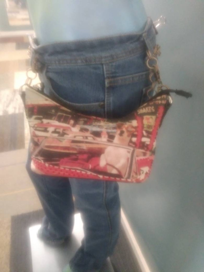Adorable Hip bag with cute dog driving a car