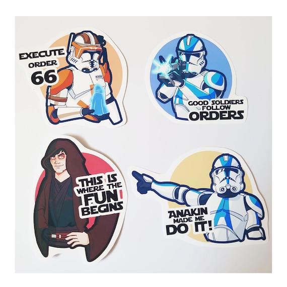 Star Wars Clone Soldier Cute Cartoon Vinyl Decal Sticker - Multiple Sizes & Colors For Cars, Laptops, Walls, Phones - View #11