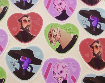 Clone Wars Villains Stickers Cad Bane Count Dooku Asajj Ventress General Grievous