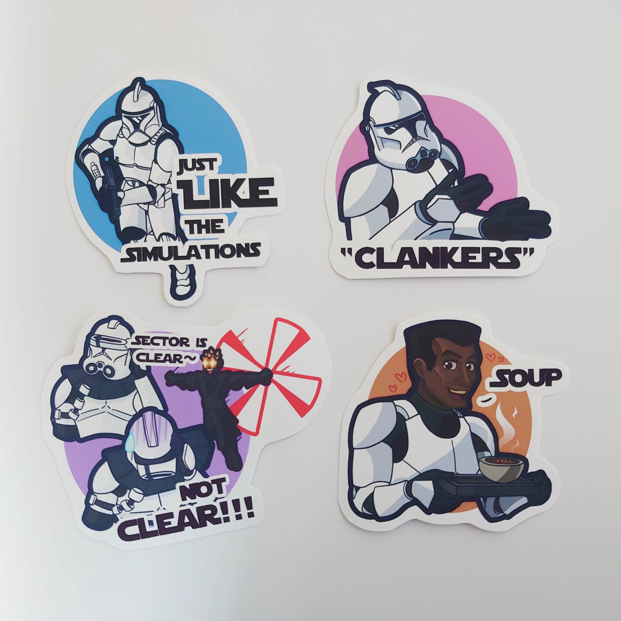 Star Wars Clone Soldier Cute Cartoon Vinyl Decal Sticker - Multiple Sizes & Colors For Cars, Laptops, Walls, Phones - View #8