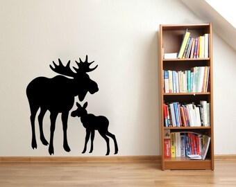 Moose wall decal Set of 10 Nature Wilderness Cabin themed Woods stickers