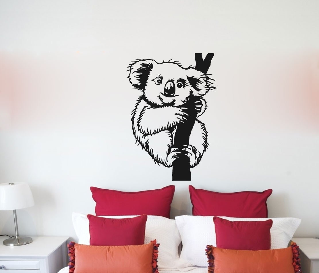 Koala Bear Vinyl Wall Words Decal Sticker Home Decor Art Etsy