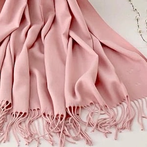 Écharpe en pashmina pour demoiselle d'honneur mariée mariage châle cadeaux pour sa maman grand-mère femme Girfreind foulard personnalisé robe Blush Pink