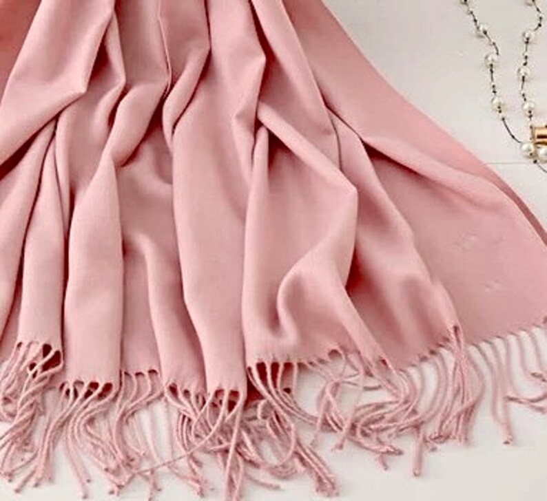 Écharpe en pashmina pour demoiselle d'honneur mariée mariage châle cadeaux pour sa maman grand-mère femme Girfreind foulard personnalisé robe Blush Pink