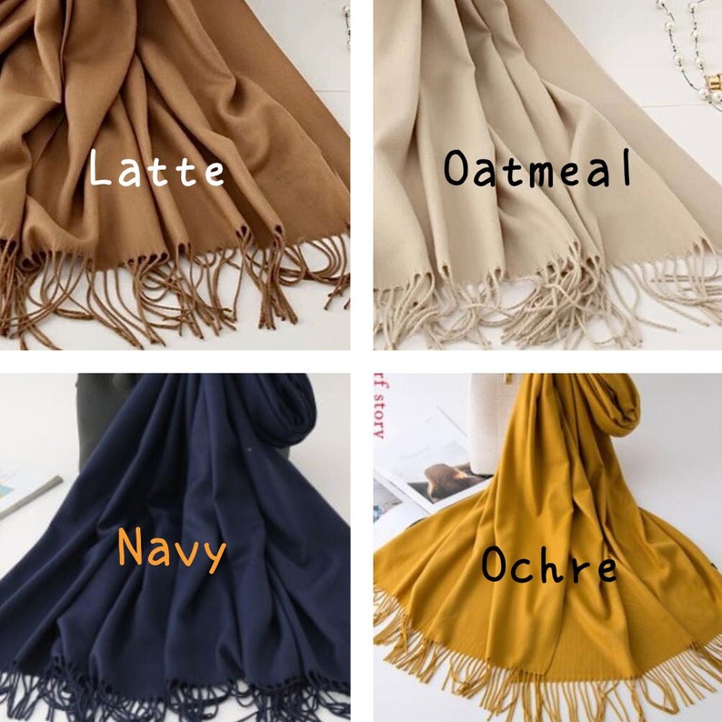 Pashmina sjaal wrap voor bruidsmeisje bruids bruiloft sjaal geschenken voor haar moeder oma vrouw Girfrind gepersonaliseerde hoofddoek Headwrap jurk afbeelding 3