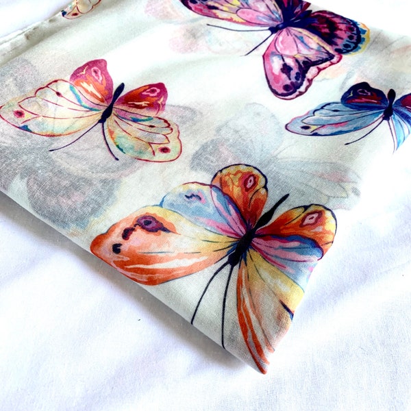 Butterfly Multi Print Scarf in A Gift Box/ Cotton Hijab Head Scarf / Gifts for Her/ Women’s scarf/ Mothers Day Letterbox Gift Box