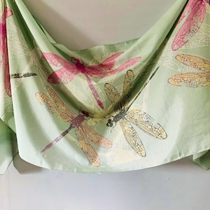 Dragonfly Printed Silk Scarf - Silk Chiffon Scarf With Dragonfly Print - Silk Scarf with Dragonfly Print