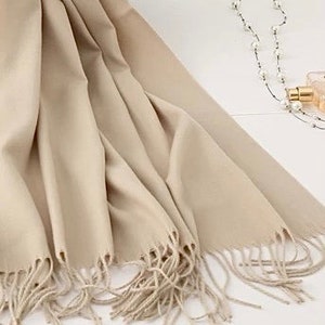 Écharpe en pashmina pour demoiselle d'honneur mariée mariage châle cadeaux pour sa maman grand-mère femme Girfreind foulard personnalisé robe Oatmeal