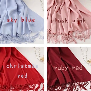 Écharpe en pashmina pour demoiselle d'honneur mariée mariage châle cadeaux pour sa maman grand-mère femme Girfreind foulard personnalisé robe image 2