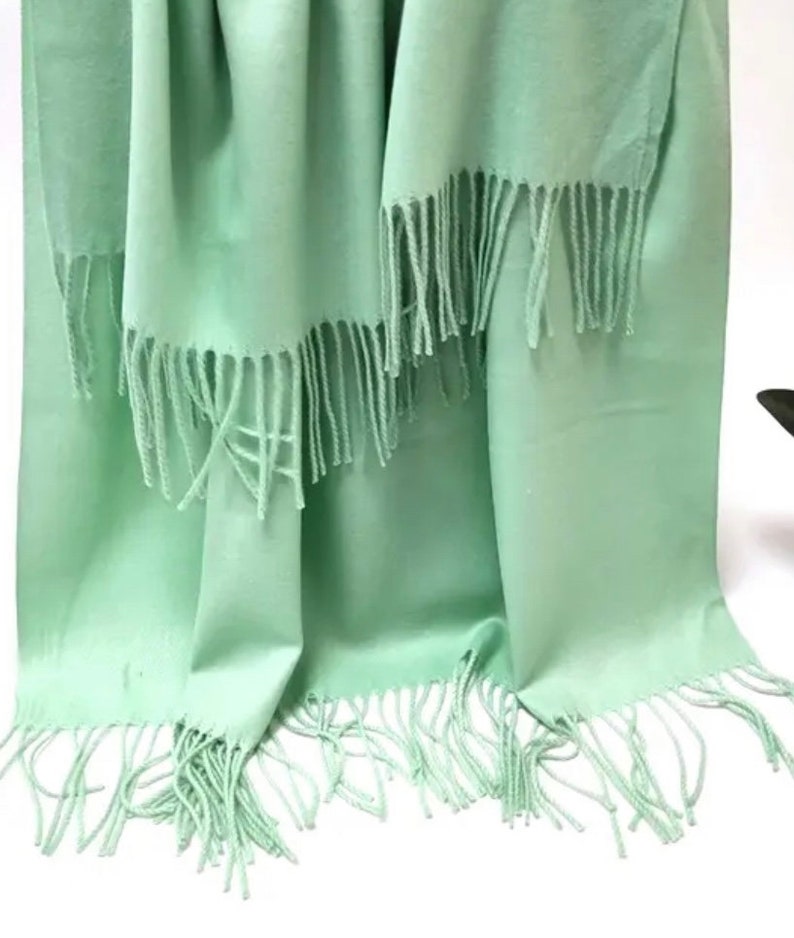 Écharpe en pashmina pour demoiselle d'honneur mariée mariage châle cadeaux pour sa maman grand-mère femme Girfreind foulard personnalisé robe Mint Green