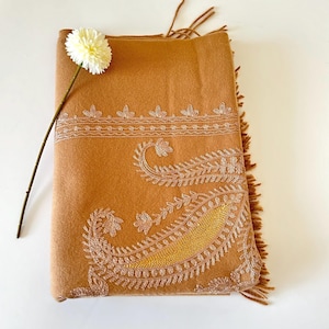 Châle pur pashmina, écharpe pour elle, châle durable, châle pour femme, écharpe pashmina tissée à la main authentique brodée à la main, cadeau pour elle,