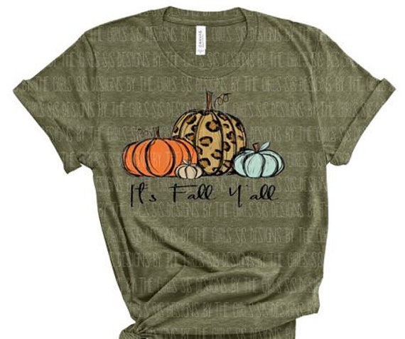 It's Fall Y'all Ready to Press Screen Print Transfer, Plastisol Transfer, Pumpkin Shirt, Fall Thanksgiving Shirt, Leopard Pumpkin Shirt