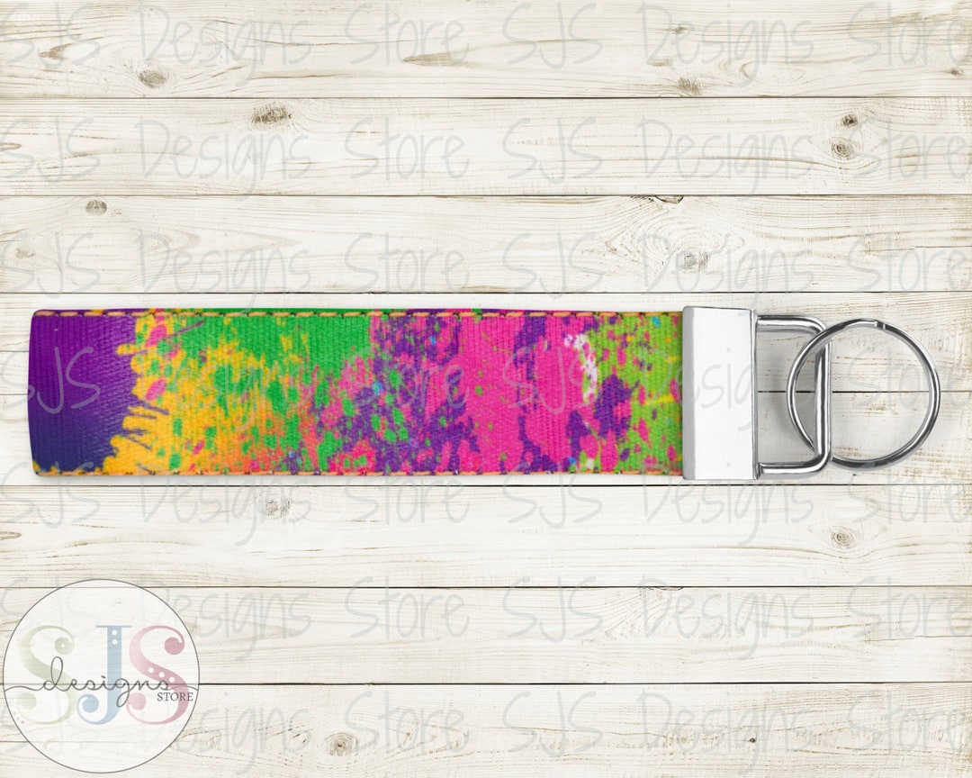 Paint Splatter Wristlet Key Fob Fabric Key Fob Keychain Etsy Nederland