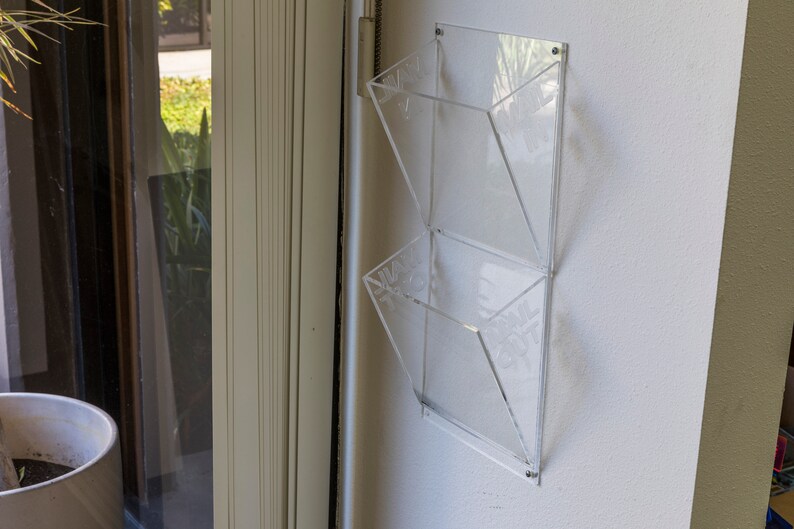 Acrylic Mailbox Holder. Wall Mounted Clear Mail Organizer Etsy