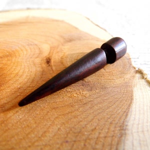 Handmade WOOD EARRING ORGANIC Eco Fake Flesh Tunnel Gauge Plug Earrings Faux Spike Brown Wooden Unisex Men Women ecojewellery sustainable