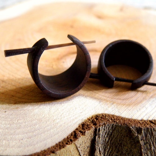 Brown - Hand Carved Wooden Earrings main image 1