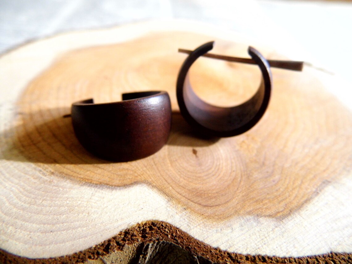 Handmade Hoop WOOD EARRINGS ORGANIC Eco Coco Earring Creole - Etsy