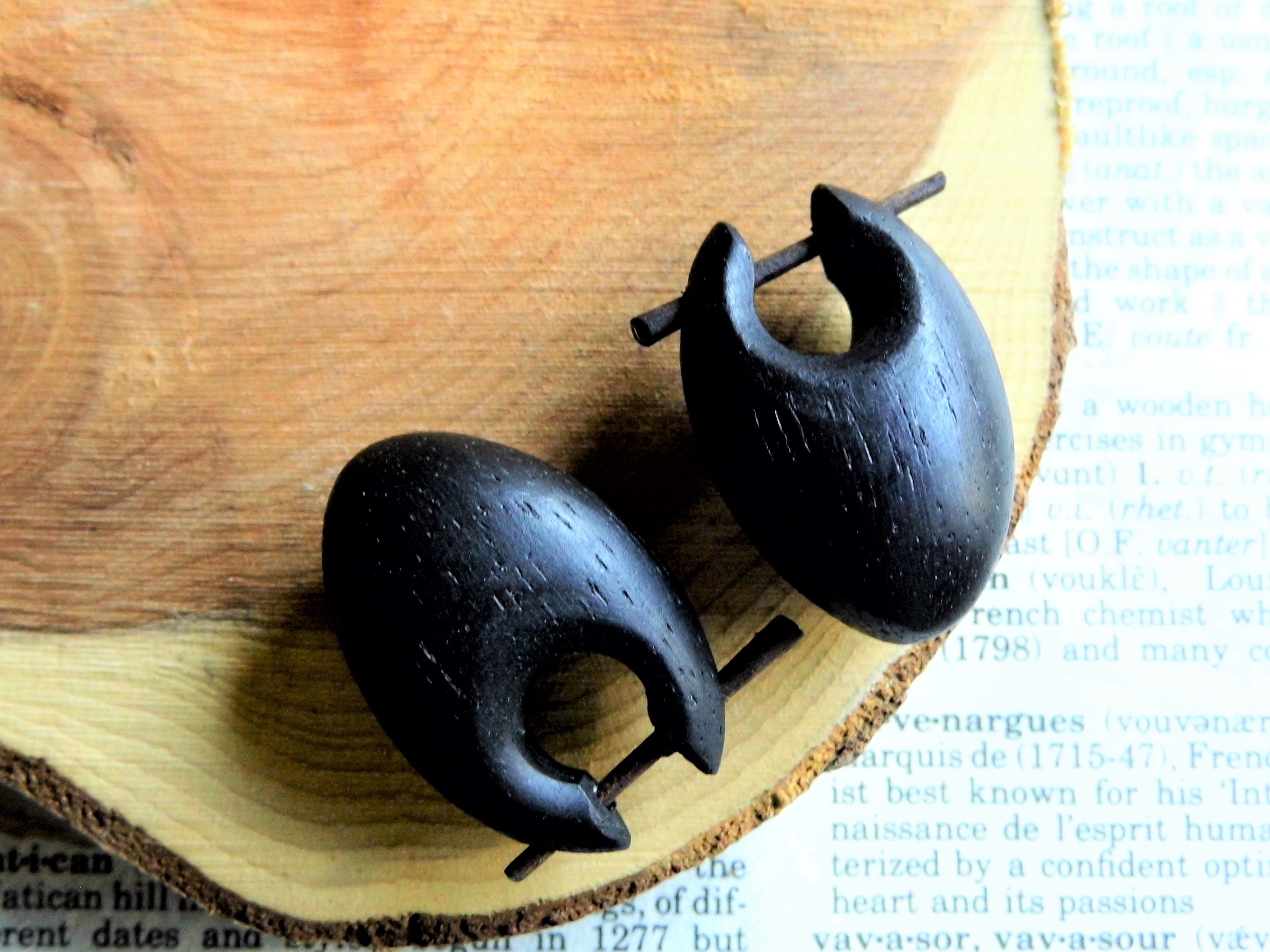 Mens wooden hotsell hoop earrings