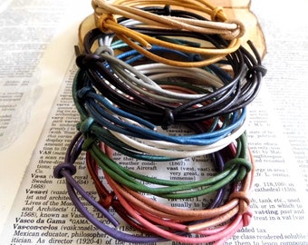 Real Leather Cord Surf Wrap Wristband Bracelet anklet Boho surfer beach ocean FULLY ADJUSTABLE Cuff Bracelet Anklet Unisex for Men or Women