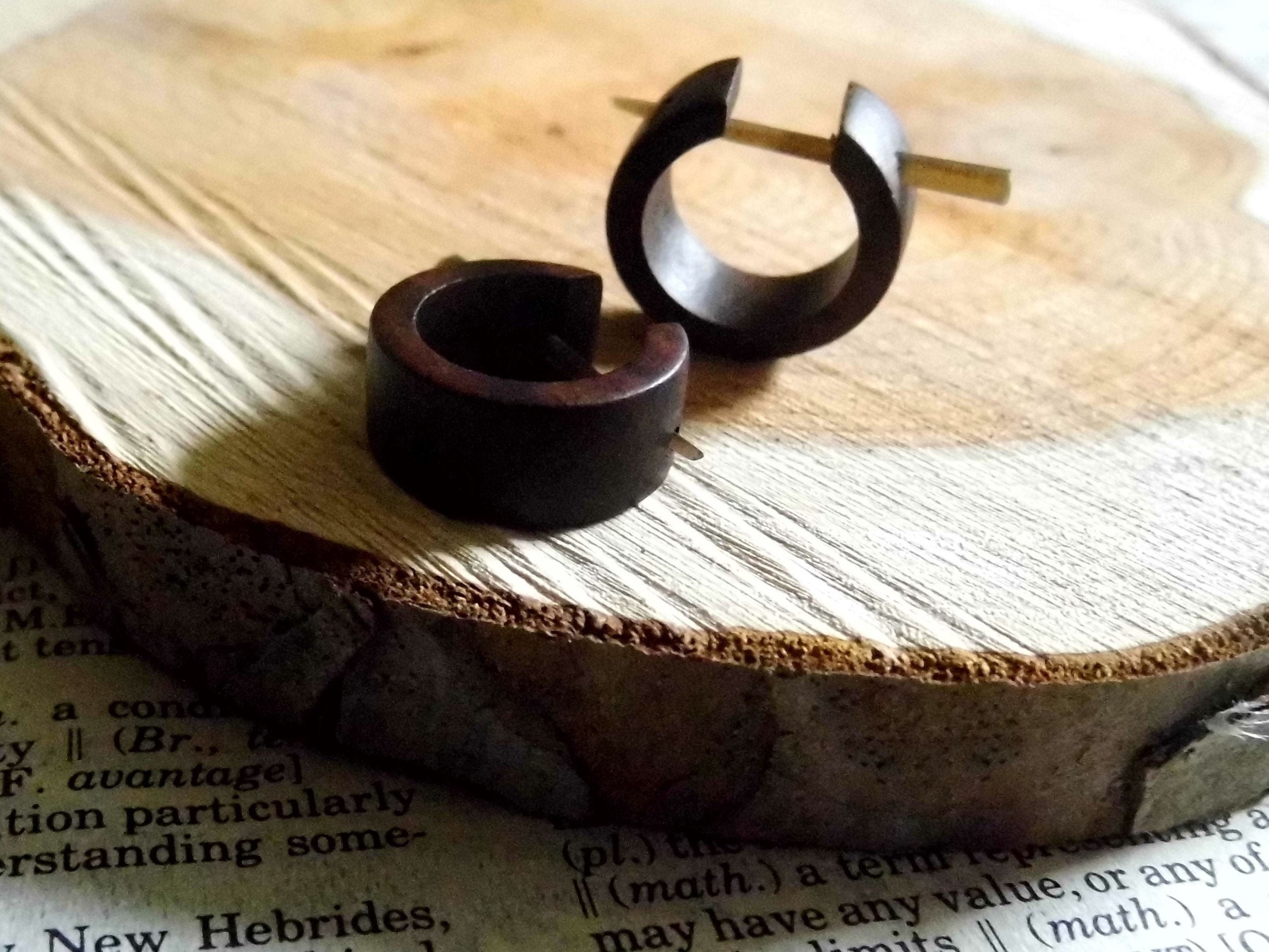 Wood Earrings for Men | Mens hoop earrings | WoodEarrings.com