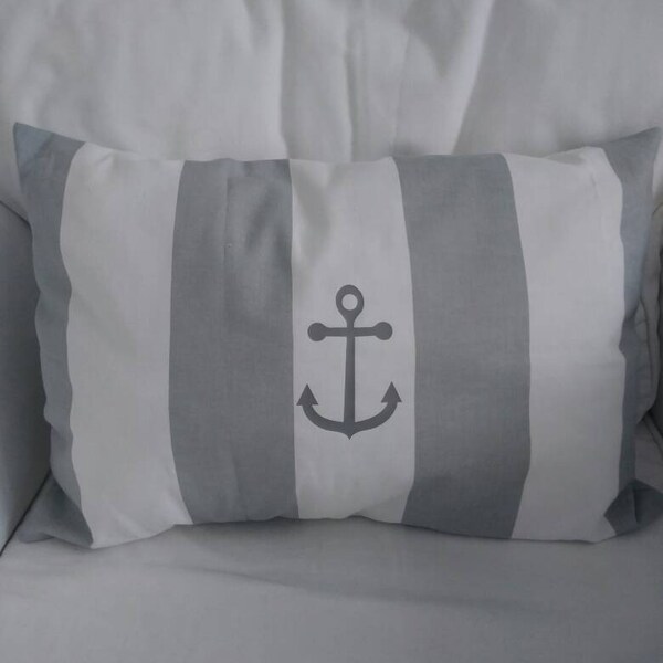 Cushion decorative cushion grey anchor