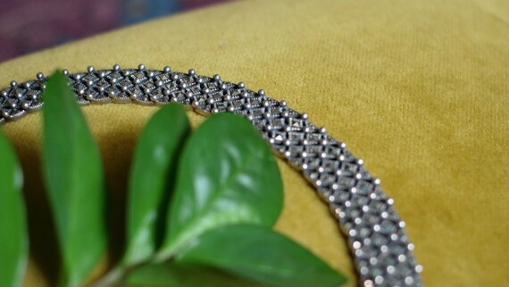 Sterling Silver Marcasite Statement Necklace & Br… - image 5