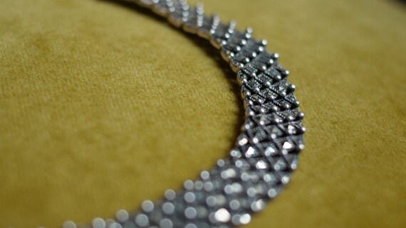 Sterling Silver Marcasite Statement Necklace & Br… - image 7