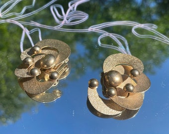 Vintage goldene Metall Ohrclips