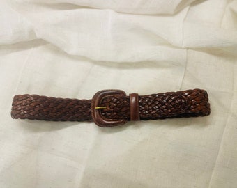 Vintage Coach Woven Leather Belt / Solid Brass Buckle / Size  display picture 2