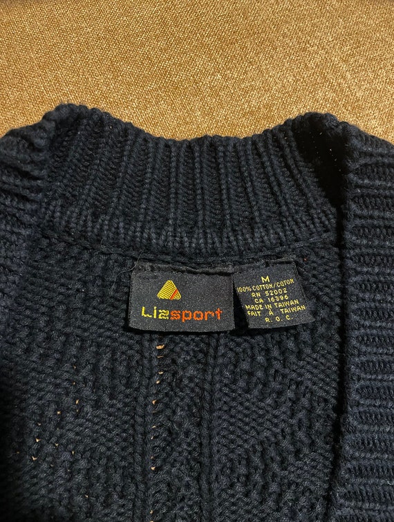 Vintage Lizsport sweater black / 100% cotton / Si… - image 7