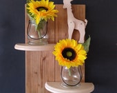 Wall plant shelf Wall plant hanger hanging shelf with giraffe figure
