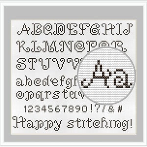 Cross stitch alphabet pattern, Cross stitch letters, Cross stitch font, Cross stitch numbers