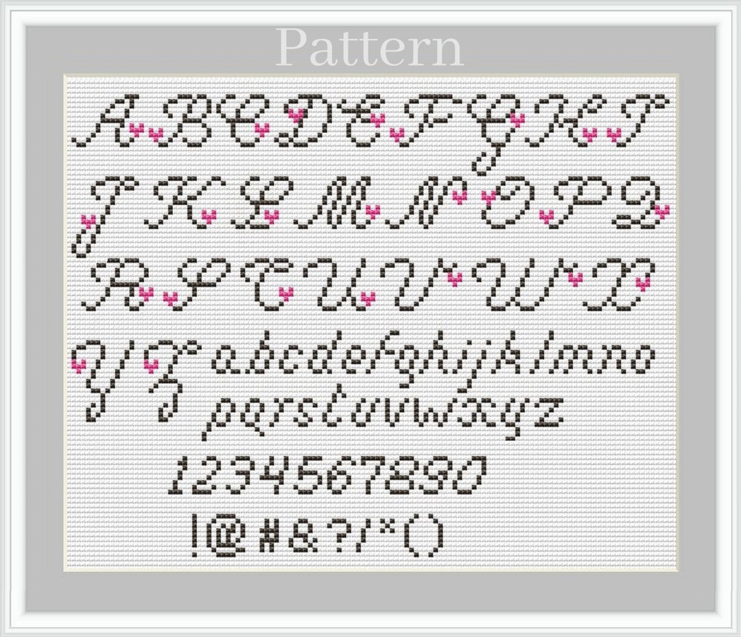 Cursive Alphabet Cross Stitch Pattern, Cross Stitch Font