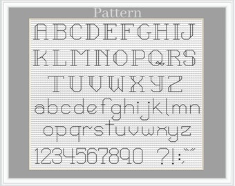 Backstitch alphabet, Cross stitch font, Cross stitch letters, Cross stitch numbers, Stitch alphabet