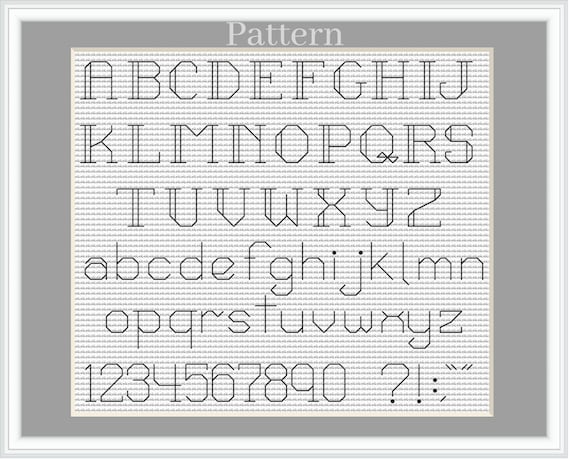 Backstitch Alphabet Cross Stitch Font Cross Stitch Letters - Etsy