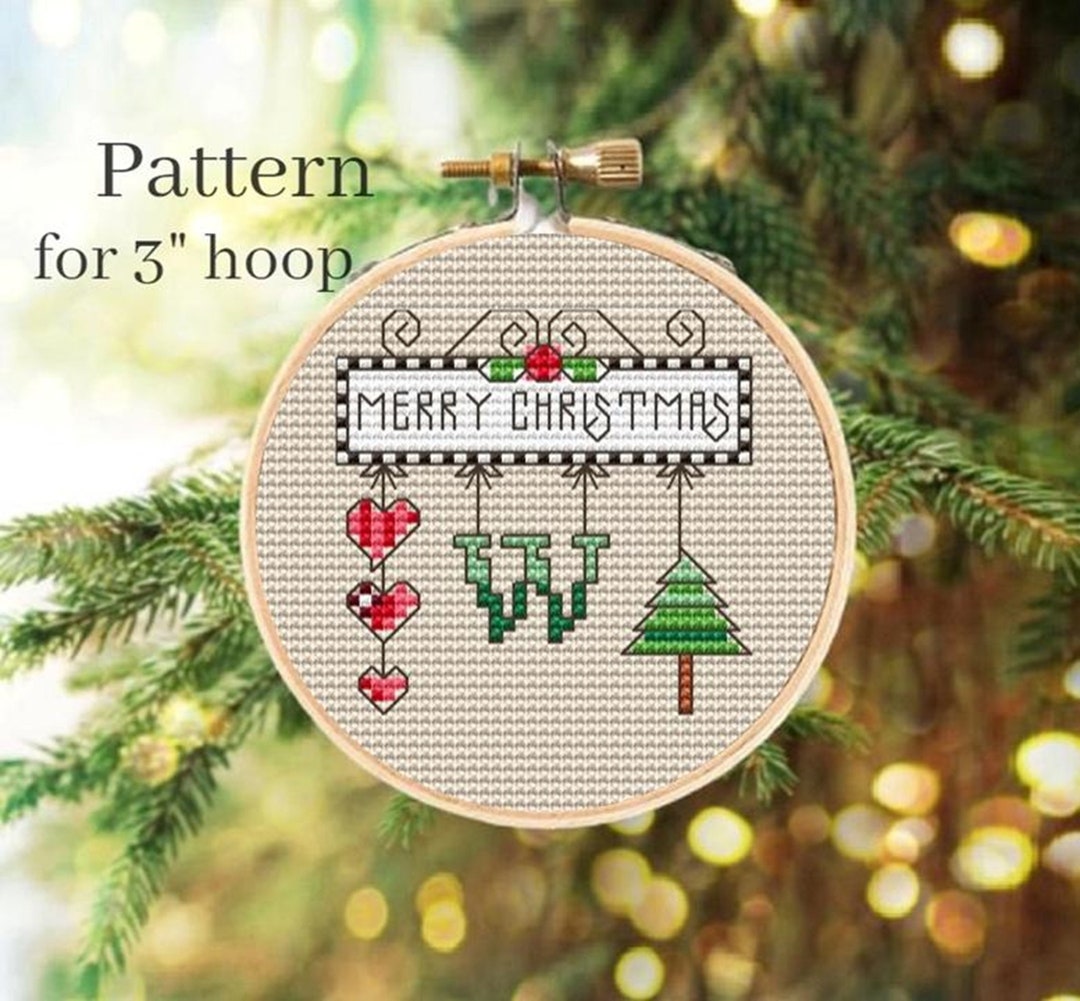 Monogram Ornament Cross Stitch Pattern for 3 Inch Hoop With ABC Chart ...