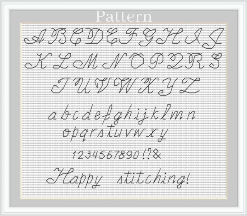Backstitch Alphabet Cross Stitch Fonts Cursive Alphabet Etsy