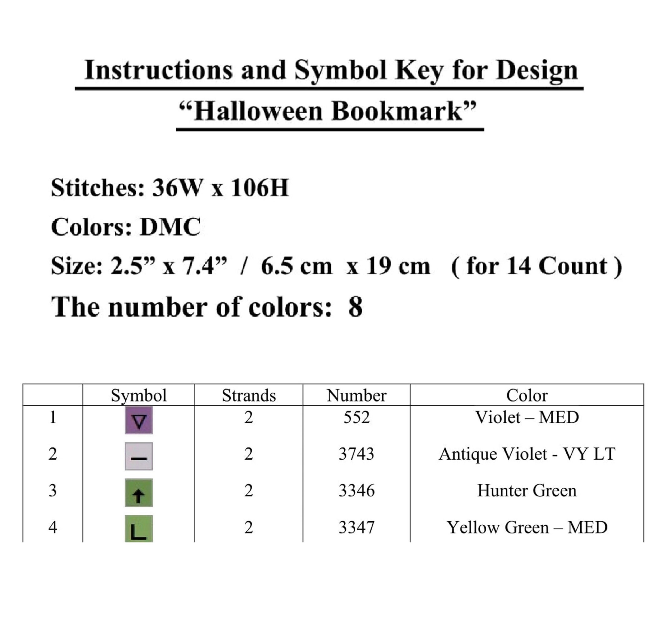 Halloween Cross Stitch Bookmark Pattern With Witch and Small Spiders - Etsy