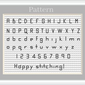 Kleine Kreuzstich Schrift, Rückstich Alphabet, kleine Schrift, Kreuzstich Buchstaben