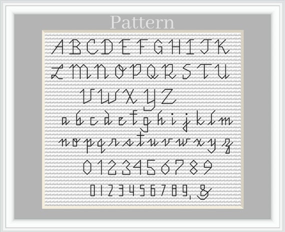 Backstitch Alphabet Cross Stitch Pattern Cross Stitch Font | Etsy