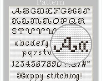 Cross Stitch Alphabet Pattern With Letters and Numbers for