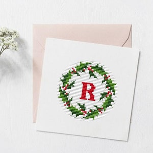 Christmas monogram letters, Monogram ornament cross stitch pattern, Monogram fonts 3 inch hoop, Cross stitch alphabet