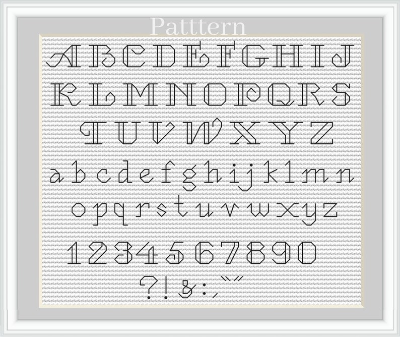 Cross Stitch Letters Backstitch Alphabet Cross Stitch Etsy