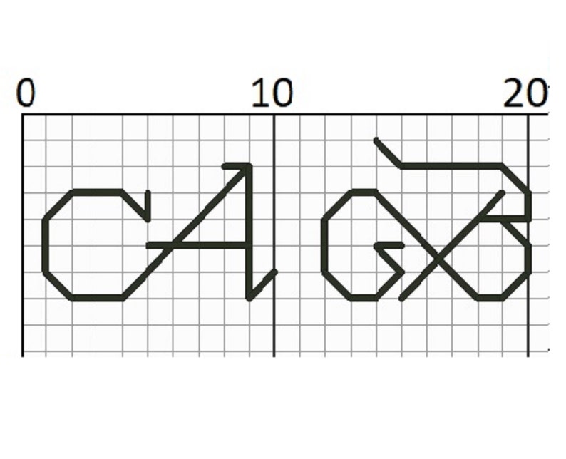 Backstitch Alphabet Cross Stitch Font Cross Stitch Letters Etsy